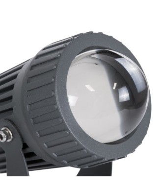 GLOBOSTAR® SPOTFENIA 90134 Αρχιτεκτονικό Σποτ Φωτισμου LED 10W 1150lm 5° DC 24V Αδιάβροχο IP65 Φυσικό Λευκό 4500K Dimmable  - Bridgelux COB Chip - Γκρι Ανθρακί - Μ7 x Π7 x Υ12cm - 3 Χρόνια Εγγύηση